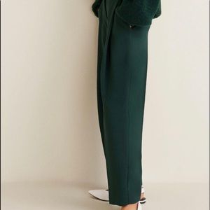 Mango suit green ultra suede pleated pants